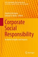 Corporate Social Responsibility Academic Insights and Impacts /