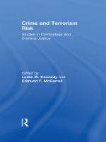 Crime and terrorism risk studies in criminology and criminal justice /