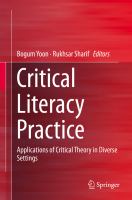 Critical Literacy Practice Applications of Critical Theory in Diverse Settings /