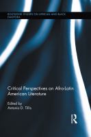 Critical perspectives on Afro-Latin American literature