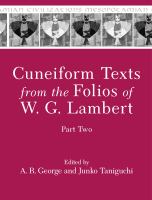Cuneiform texts from the folios of W. G. Lambert.