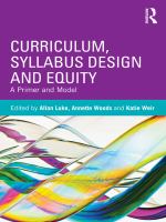 Curriculum syllabus design and equity a primer and model /