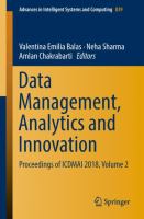 Data Management, Analytics and Innovation Proceedings of ICDMAI 2018, Volume 2 /