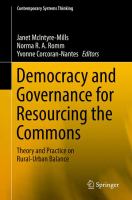 Democracy and Governance for Resourcing the Commons Theory and Practice on Rural-Urban Balance /