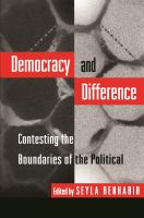 Democracy and difference : contesting the boundaries of the political /