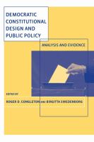 Democratic constitutional design and public policy analysis and evidence /