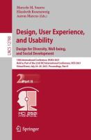 Design, User Experience, and Usability:  Design for Diversity, Well-being, and Social Development 10th International Conference, DUXU 2021, Held as Part of the 23rd HCI International Conference, HCII 2021, Virtual Event, July 24–29, 2021, Proceedings, Part II /