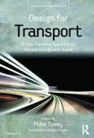 Design for transport a user-centred approach to vehicle design and travel /