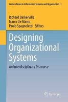 Designing Organizational Systems An Interdisciplinary Discourse /