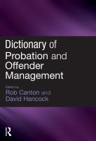 Dictionary of probation and offender management