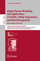 Digital Human Modeling and Applications in Health, Safety, Ergonomics and Risk Management. Human Body and Motion 10th International Conference, DHM 2019, Held as Part of the 21st HCI International Conference, HCII 2019, Orlando, FL, USA, July 26–31, 2019, Proceedings, Part I /