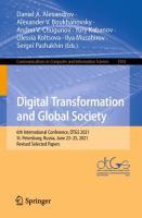 Digital Transformation and Global Society 6th International Conference, DTGS 2021, St. Petersburg, Russia, June 23–25, 2021, Revised Selected Papers /
