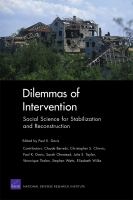 Dilemmas of intervention social science for stabilization and reconstruction /