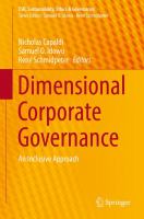 Dimensional Corporate Governance An Inclusive Approach /