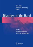 Disorders of the Hand Volume 2: Hand Reconstruction and Nerve Compression /