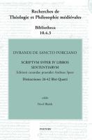 Durandi de Sancto Porciano Scriptum Super IV Libros Sententiarum.