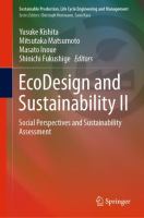 EcoDesign and Sustainability II Social Perspectives and Sustainability Assessment /