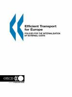 Efficient transport for Europe policies for internalisation of external costs /
