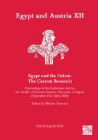 Egypt and the Orient : the current research : proceedings of the conference held at the Faculty of Croatian Studies, University of Zagreb (September 17th-22nd, 2018) /