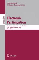 Electronic participation first international conference, ePart 2009, Linz, Austria, September 1-3, 2009 : proceedings /