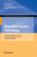 Embedded System Technology 13th National Conference, ESTC 2015, Beijing, China, October 10–11, 2015, Revised Selected Papers /