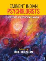 Eminent Indian psychologists 100 years of psychology in India /