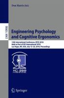 Engineering Psychology and Cognitive Ergonomics 15th International Conference, EPCE 2018, Held as Part of HCI International 2018, Las Vegas, NV, USA, July 15-20, 2018, Proceedings /