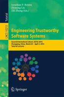 Engineering Trustworthy Software Systems Second International School, SETSS 2016, Chongqing, China, March 28 - April 2, 2016, Tutorial Lectures /