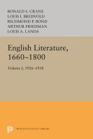 English literature, 1660-1800 : a bibliography of modern studies,
