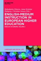 English-medium instruction in European higher education : English in Europe.