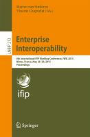 Enterprise Interoperability 6th International IFIP Working Conference, IWEI 2015, Nîmes, France, May 28-29, 2015, Proceedings /