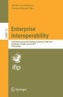 Enterprise Interoperability Third International IFIP Working Conference, IWEI 2011, Stockholm, Sweden, March 23-24, 2011, Proceedings /