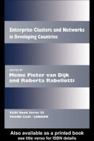 Enterprise clusters and networks in developing countries