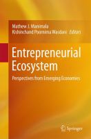 Entrepreneurial Ecosystem Perspectives from Emerging Economies /