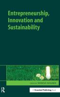 Entrepreneurship, innovation and sustainability