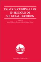 Essays in criminal law in honour of Sir Gerald Gordon
