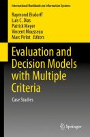 Evaluation and Decision Models with Multiple Criteria Case Studies /