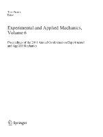 Experimental and applied mechanics. proceedings of the 2010 Annual Conference on Experimental and Applied Mechanics /