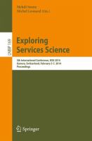 Exploring services science 5th International Conference, IESS 2014, Geneva, Switzerland, February 5-7, 2014 : proceedings /
