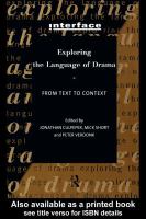 Exploring the language of drama from text to context /