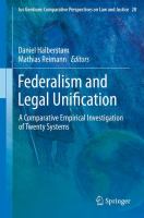 Federalism and Legal Unification A Comparative Empirical Investigation of Twenty Systems /