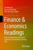 Finance & Economics Readings Selected Papers from Asia-Pacific Conference on Economics & Finance, 2017 /