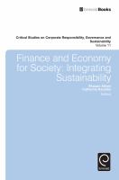 Finance and economy for society integrating sustainability /