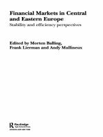 Financial markets in Central and Eastern Europe stability and efficiency /