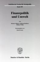 Finanzpolitik und Umwelt