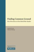 Finding common ground new directions in First World War studies /