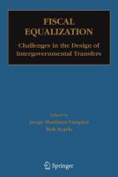 Fiscal equalization challenges in the design of intergovernmental transfers /