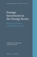 Foreign investment in the energy sector balancing private and public interests /