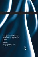 Foreigners and foreign institutions in Republican China