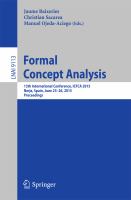 Formal Concept Analysis 13th International Conference, ICFCA 2015, Nerja, Spain, June 23-26, 2015, Proceedings /